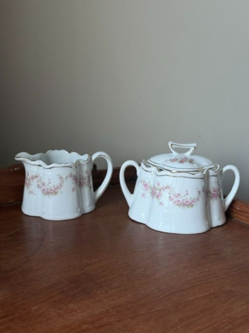 Vintage Sugar Bowl and Creamer Set